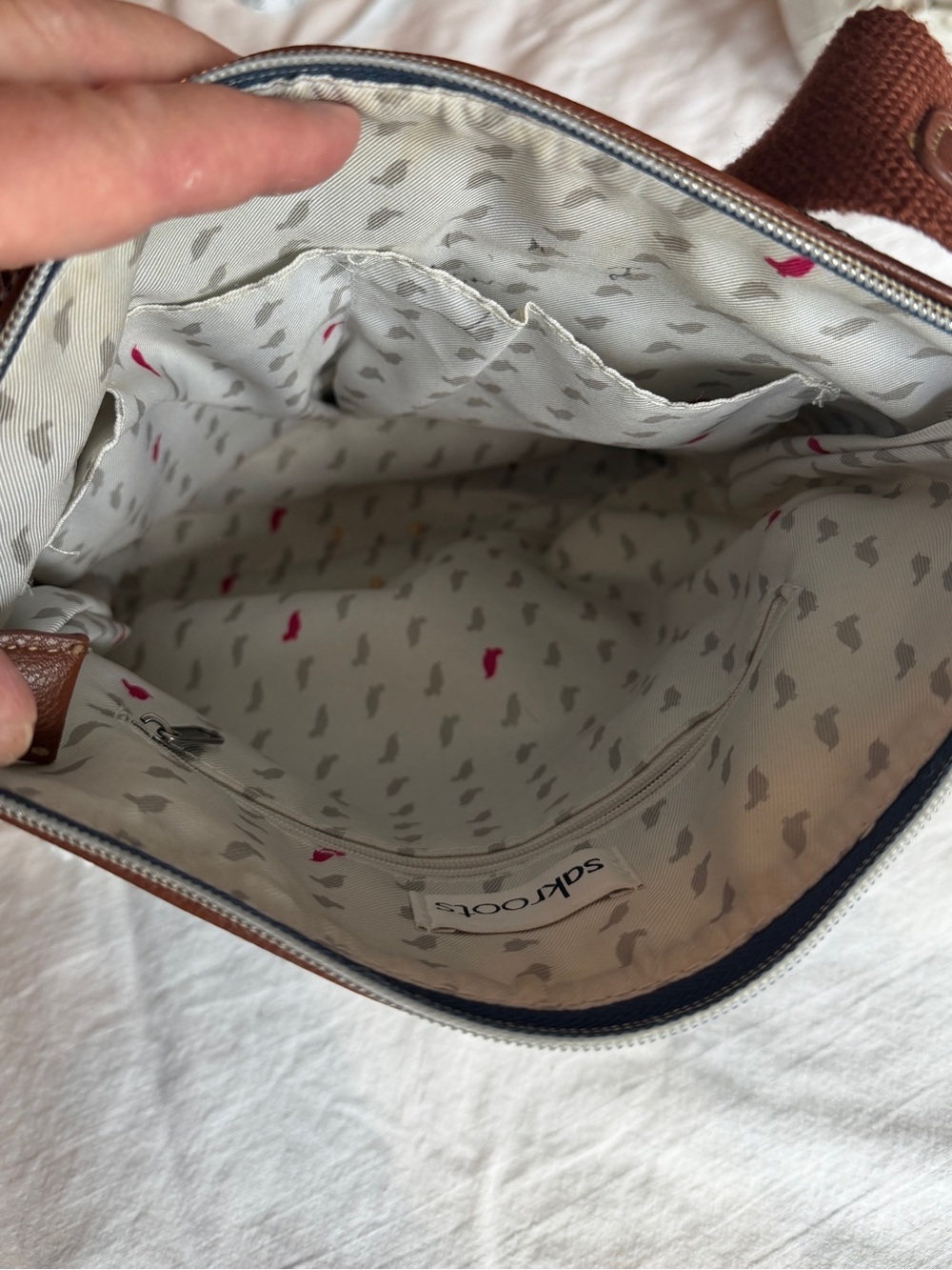 Sakroots Navy and Brown Floral Patchwork Crossbody - Picture 9 of 10